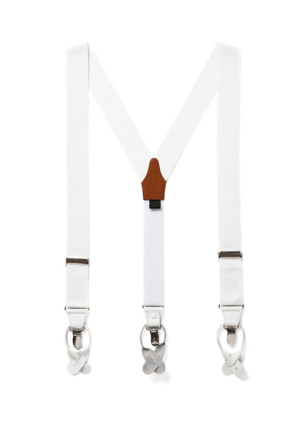 Alabaster Lite - Formal White Suspenders - JJ Suspenders