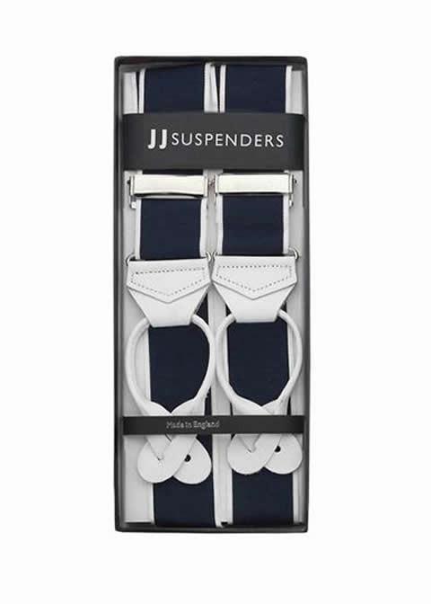 All Aboard - Navy & White Sailor Suspenders - JJ Suspenders