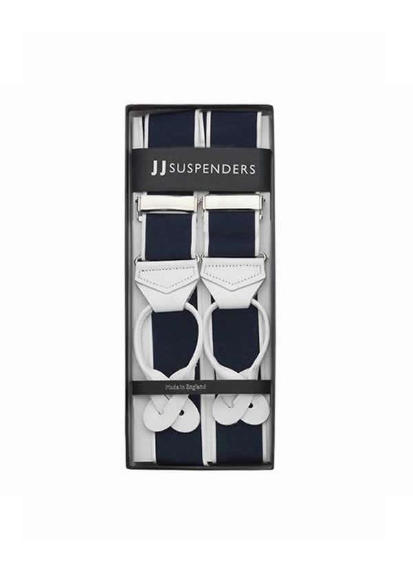 All Aboard - Navy & White Sailor Suspenders - JJ Suspenders