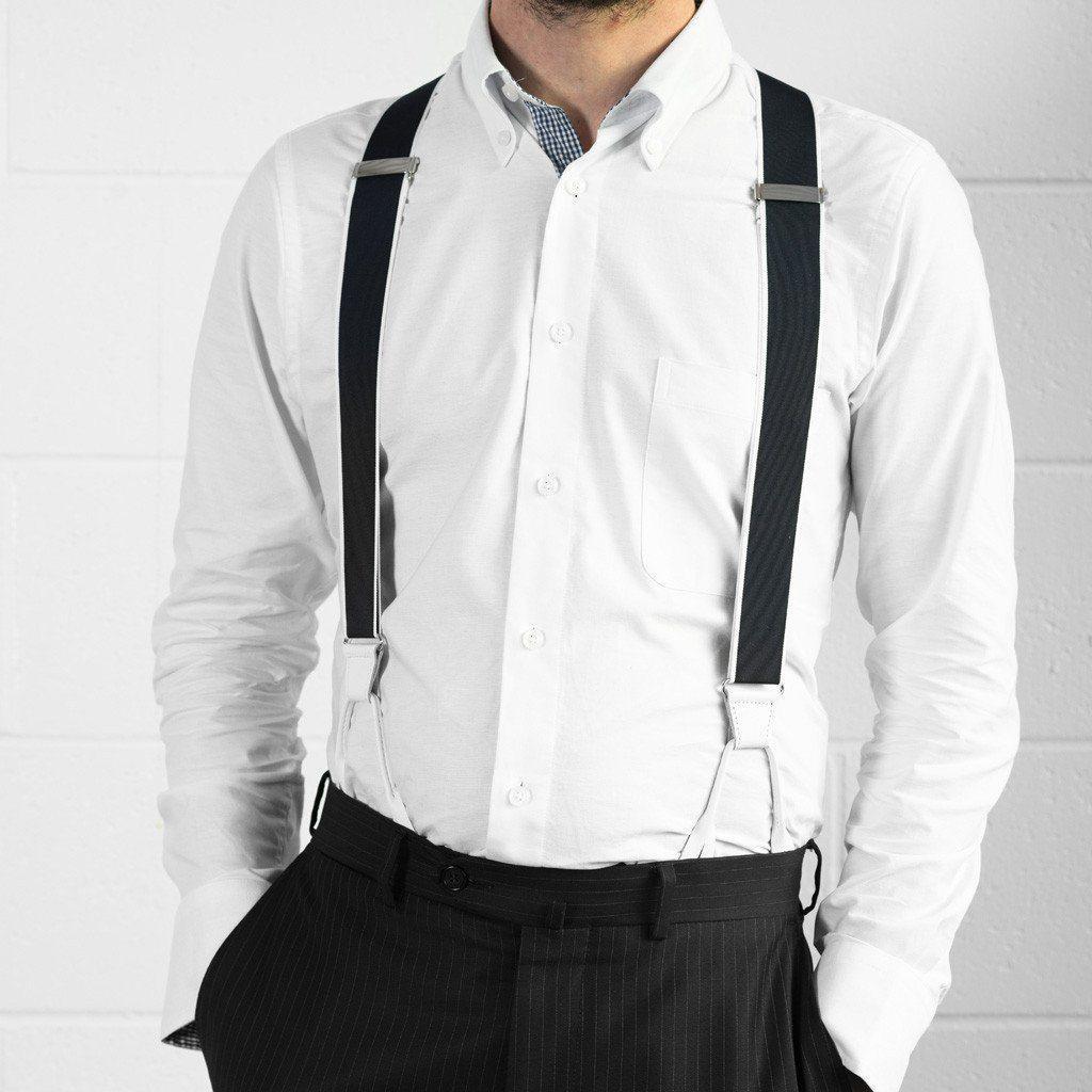 All Aboard - Navy & White Sailor Suspenders - JJ Suspenders