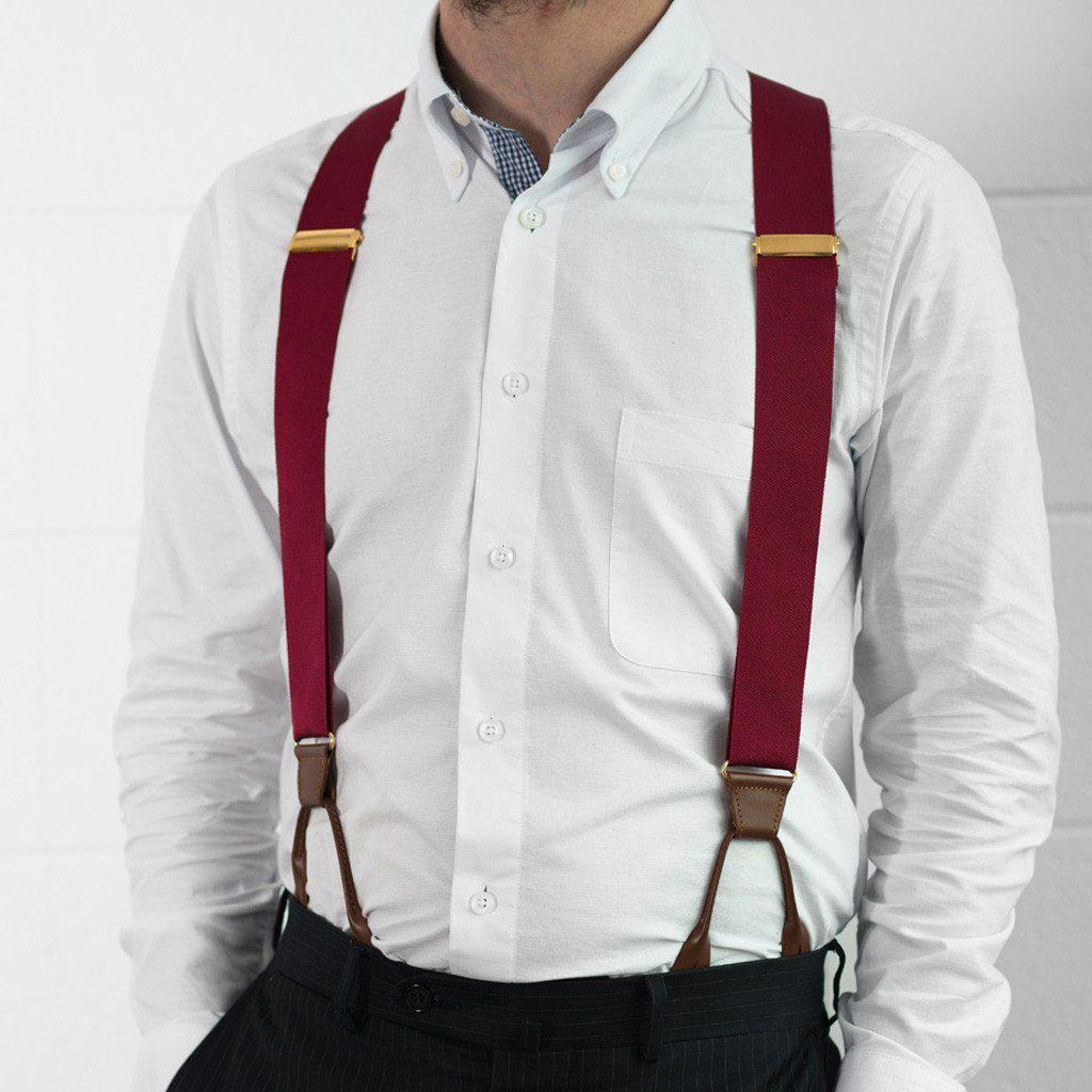 Berry Dramatic - Formal Burgundy Suspenders - JJ Suspenders