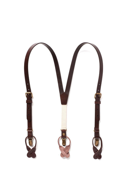 Chestnut Java (Kids) - Brown Leather Suspenders - JJ Suspenders