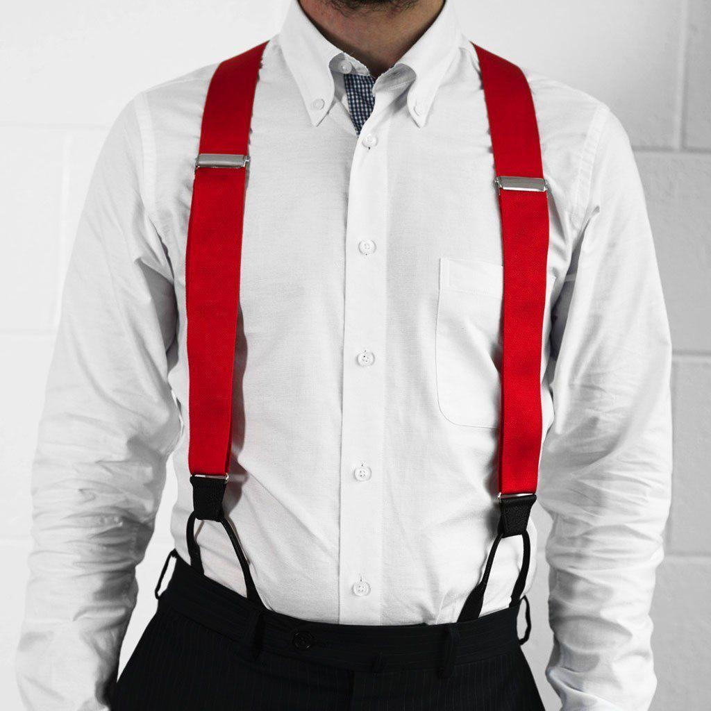 Crimson Sun - Formal Red Suspenders - JJ Suspenders