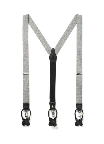 Criss Cross - Grey Crosshatch Suspenders - JJ Suspenders