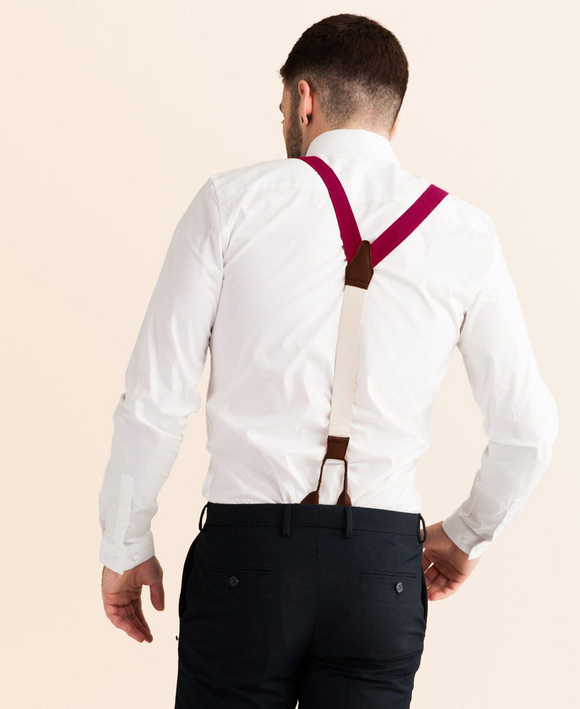 Fine Wine - Classic Burgundy Suspenders - JJ Suspenders