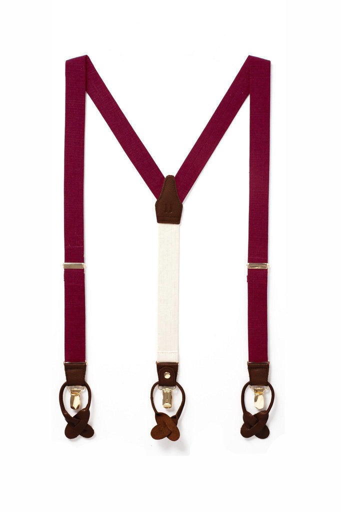 Fine Wine - Classic Burgundy Suspenders - JJ Suspenders