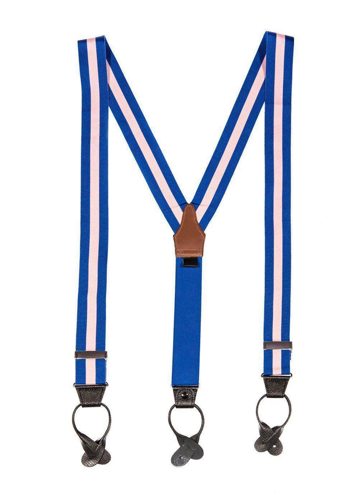 Maybe Baby - Pink and Blue Striped Suspenders - JJ Suspenders