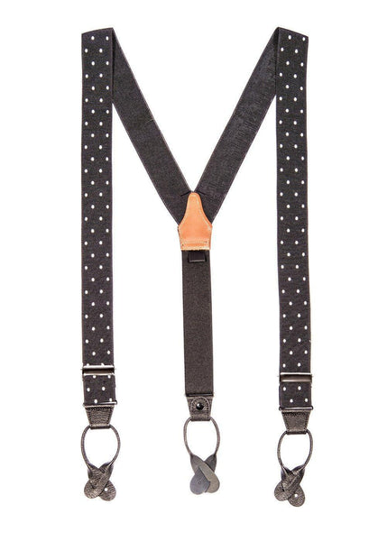 Missed a Spot - Spotted Black & White Suspenders - JJ Suspenders