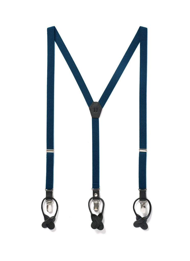 Navy Knight - Skinny Navy Suspenders - JJ Suspenders