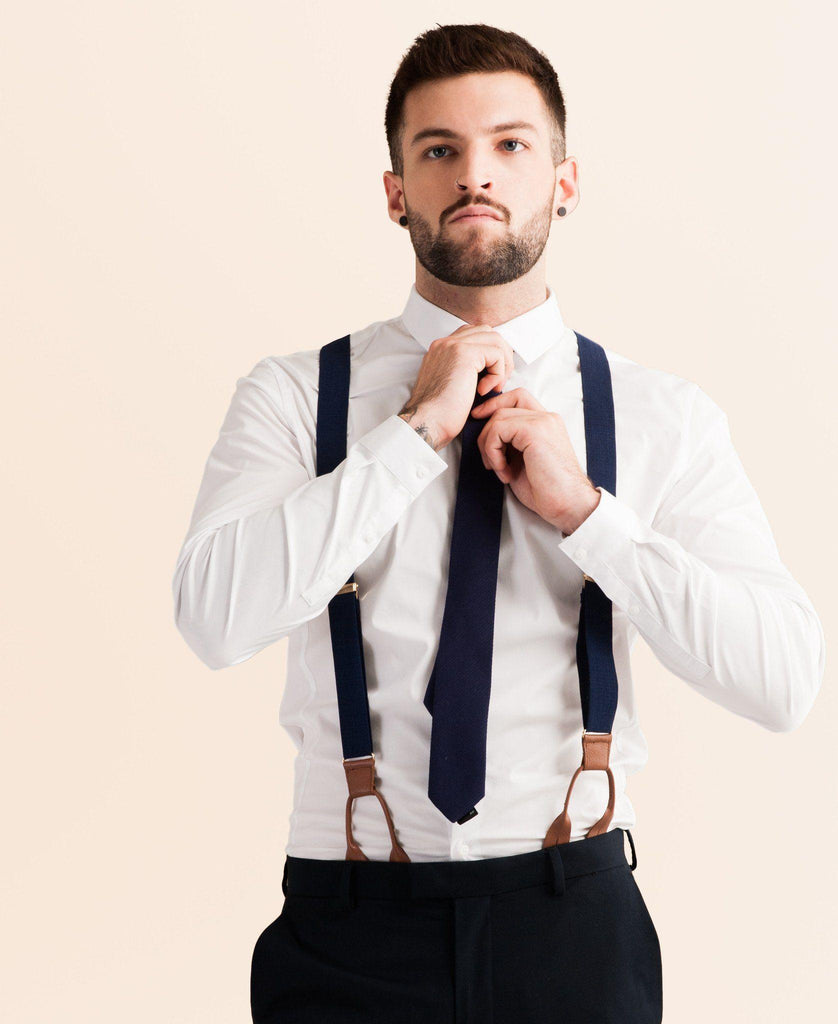 Navy Tides - Classic Navy Suspenders - JJ Suspenders