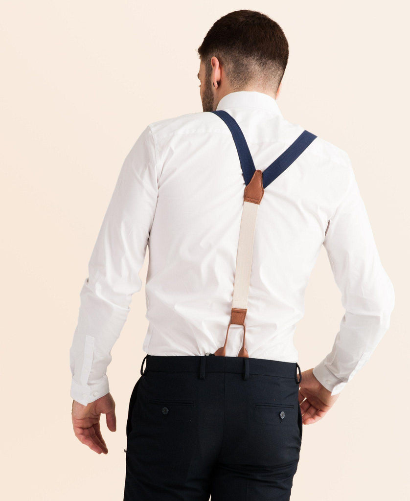 Navy Tides - Classic Navy Suspenders - JJ Suspenders