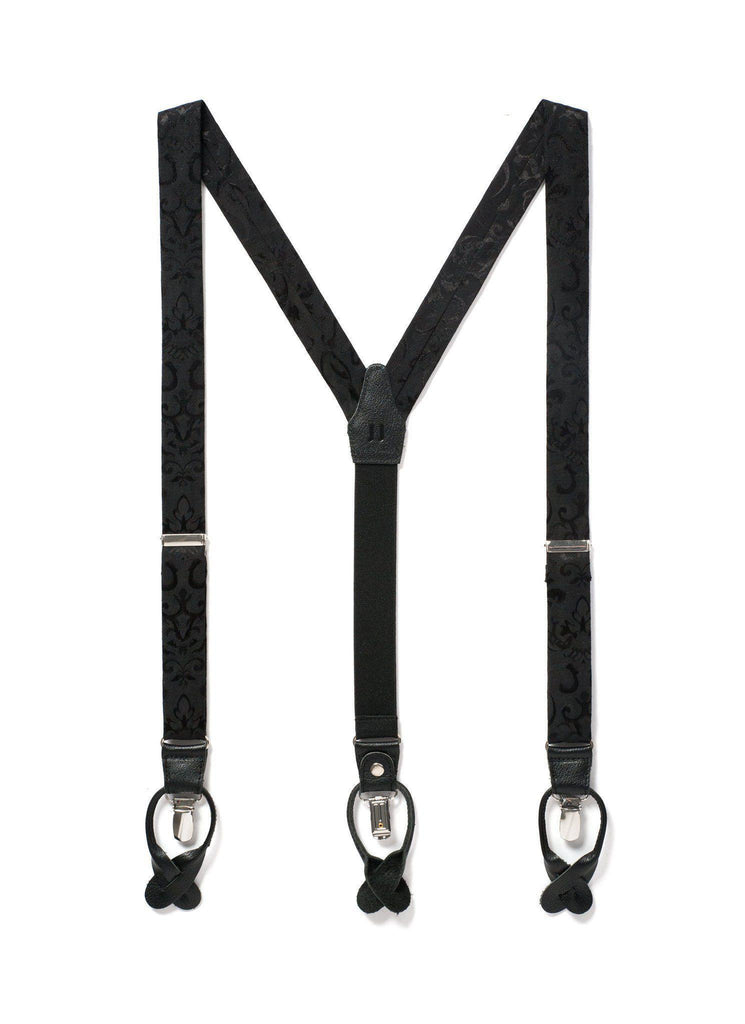 Night Skies - Black Paisley Suspenders - JJ Suspenders