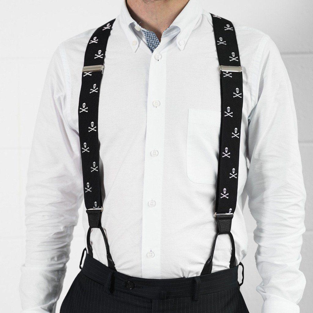 Skull and Bones - Formal Patterned Suspenders - JJ Suspenders