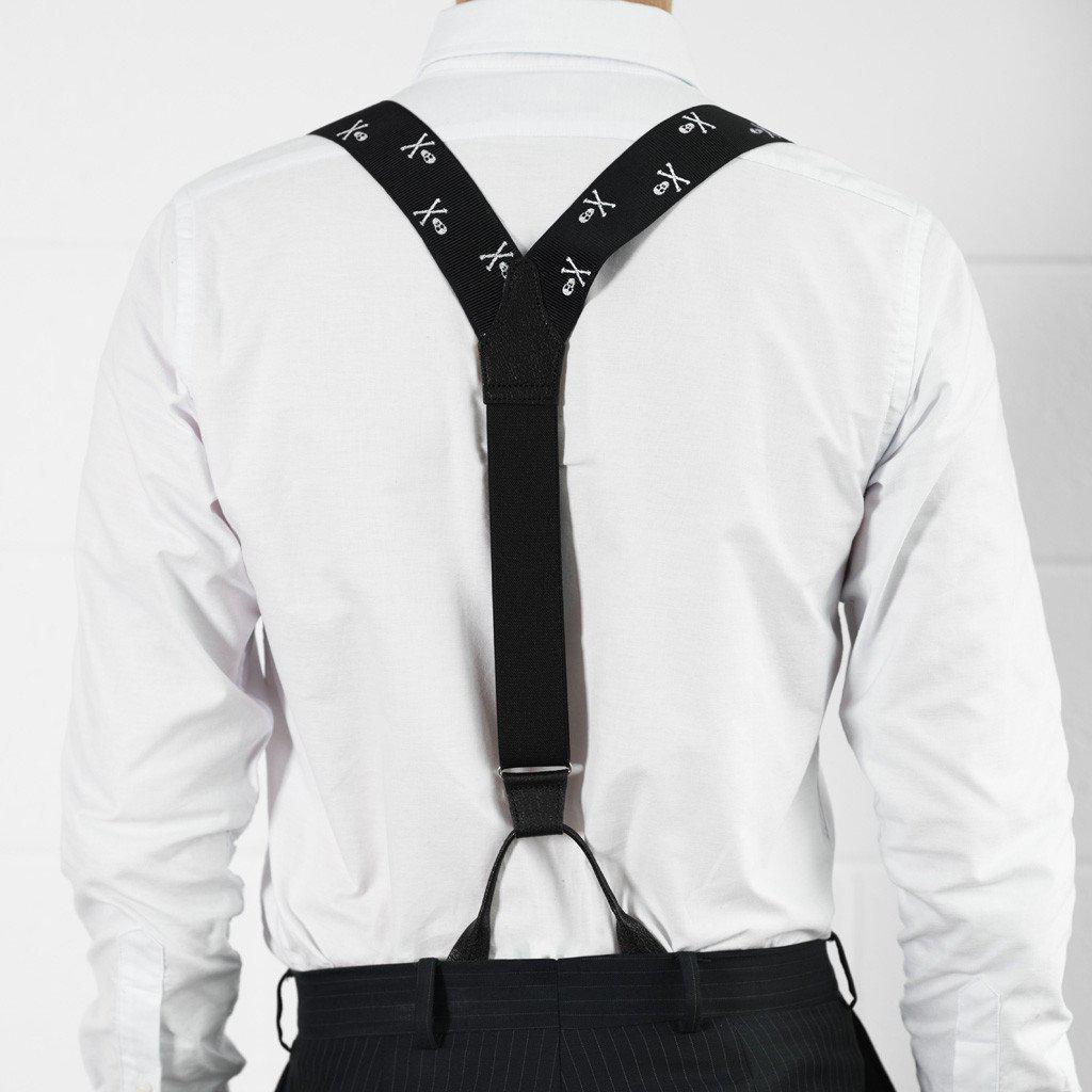 Skull and Bones - Formal Patterned Suspenders - JJ Suspenders