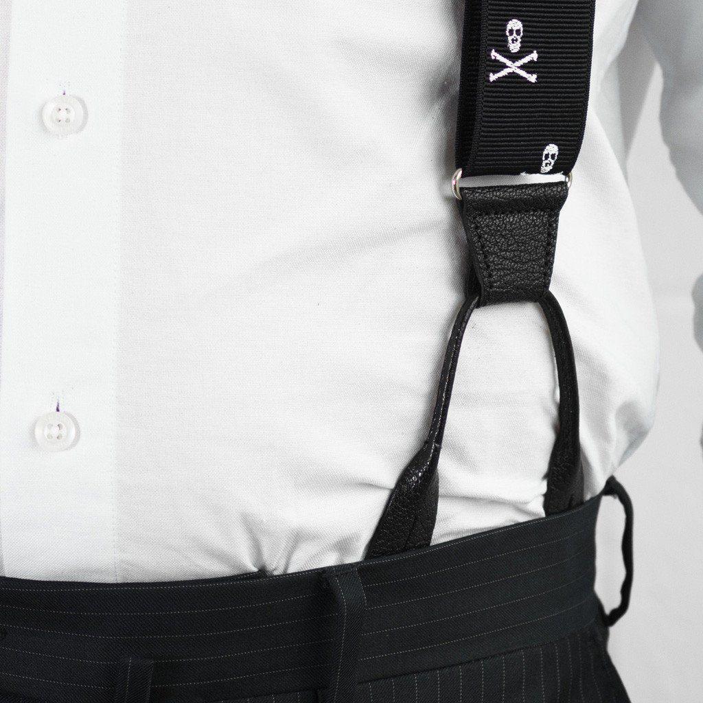 Skull and Bones - Formal Patterned Suspenders - JJ Suspenders