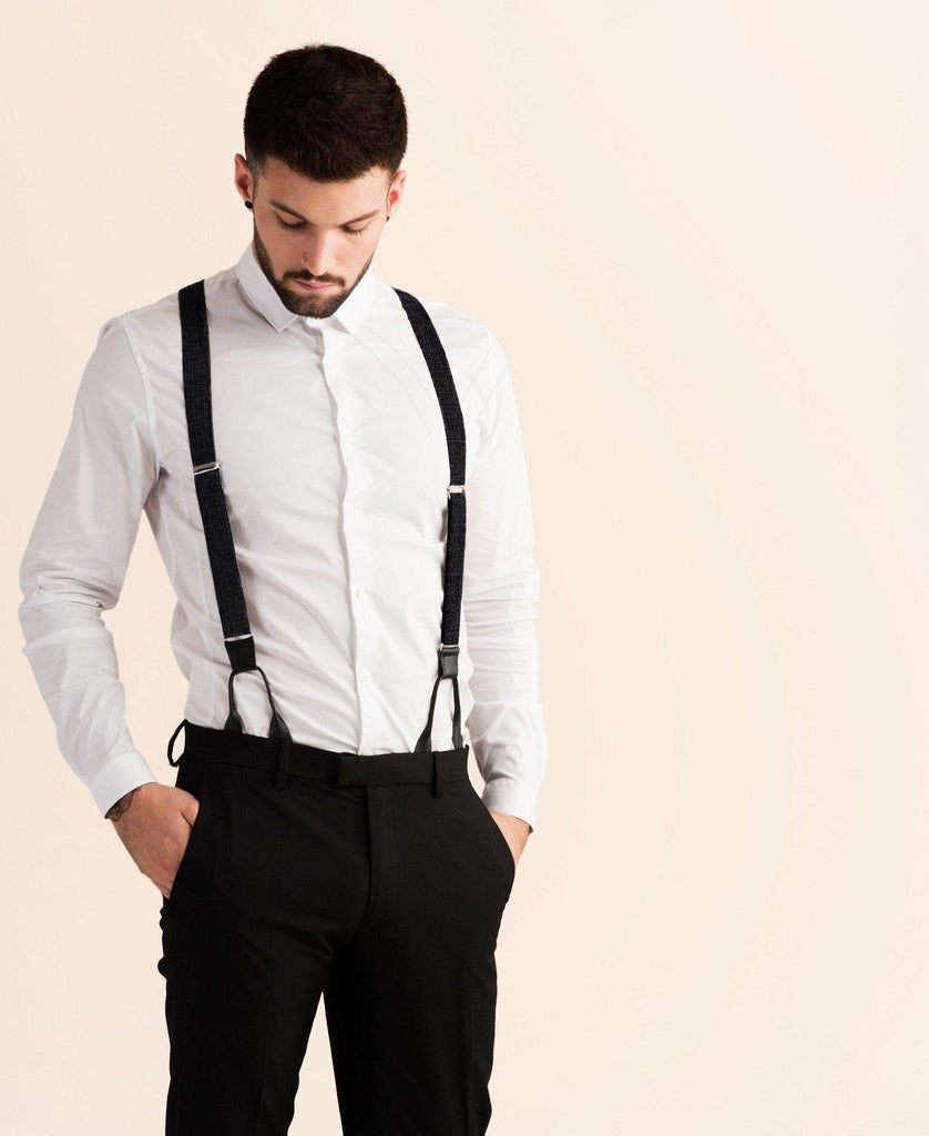 Storm Cloud - Classic Black Suspenders - JJ Suspenders