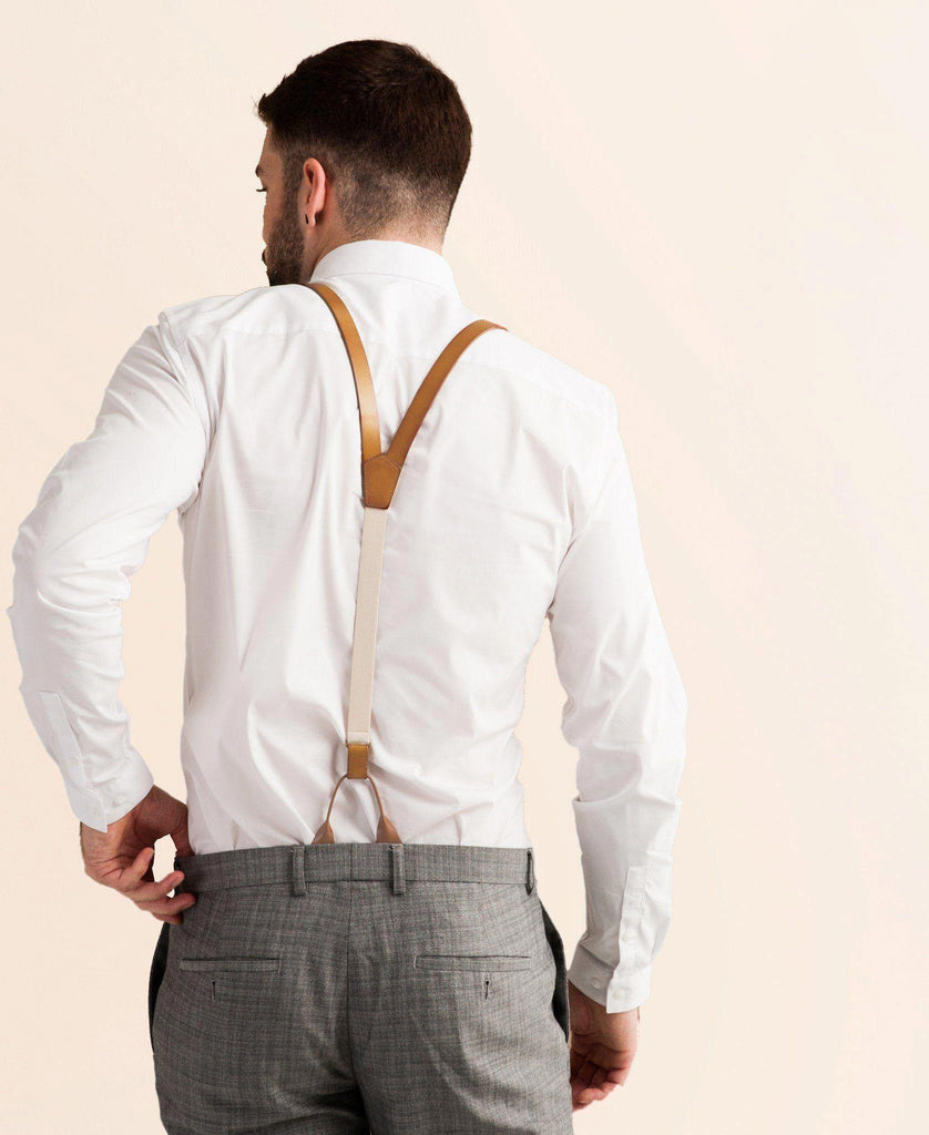 Sierra Nevada - Dark Tan Leather Suspenders - JJ Suspenders