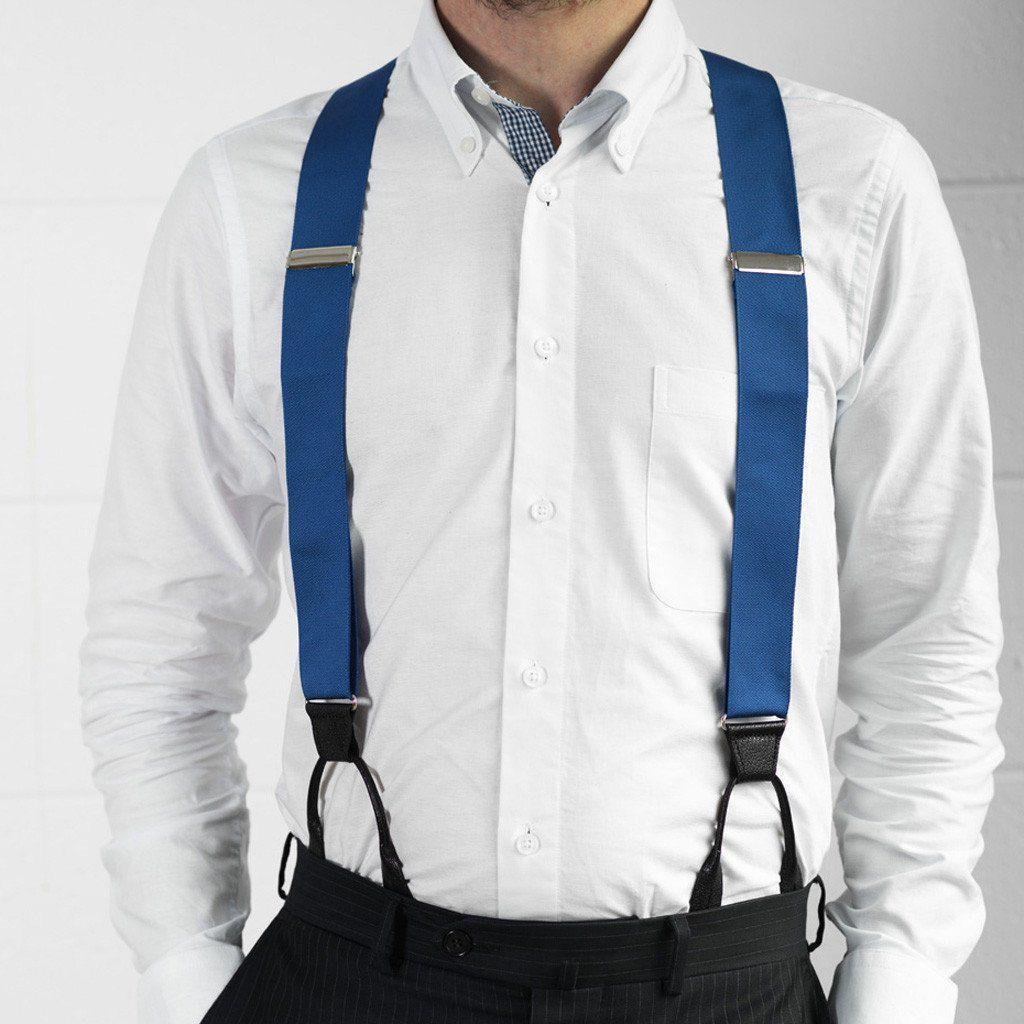 True Blue - Classic Blue Suspenders - JJ Suspenders