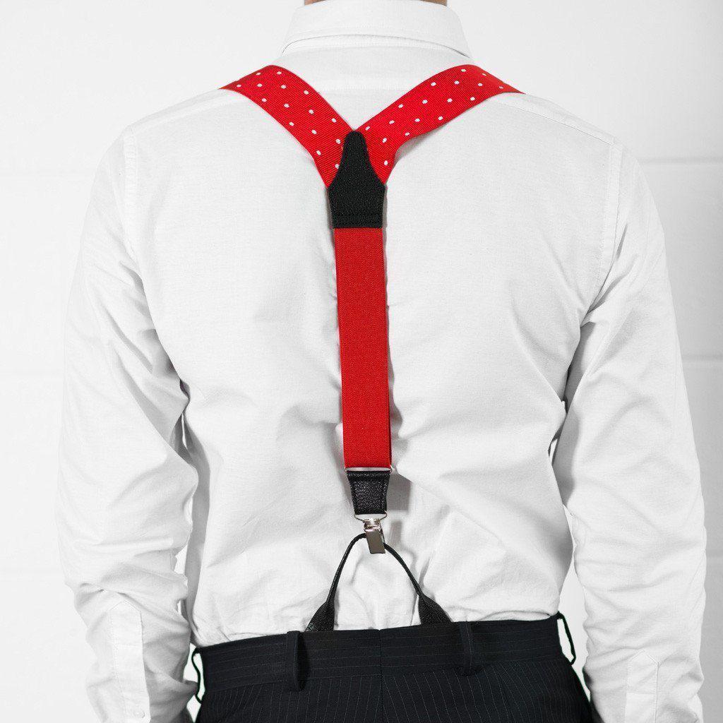 Very Cherry - Spotted Red & White Suspenders - JJ Suspenders