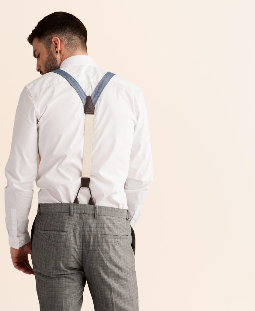 Windmill Wanderer - Chambray Suspenders - JJ Suspenders