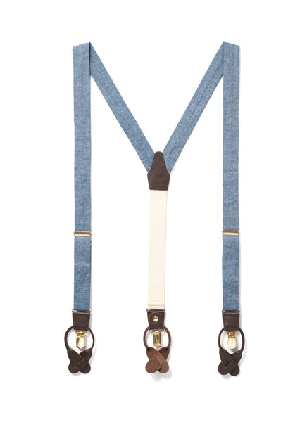 Windmill Wanderer - Chambray Suspenders - JJ Suspenders